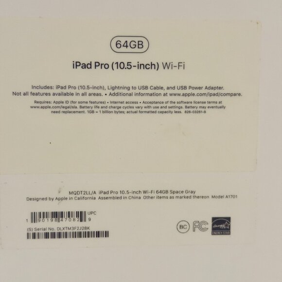 Apple 2017 iPad Pro (10.5-inch, Wi-Fi, 64GB) Space Gray Great Condition - Picture 7 of 14